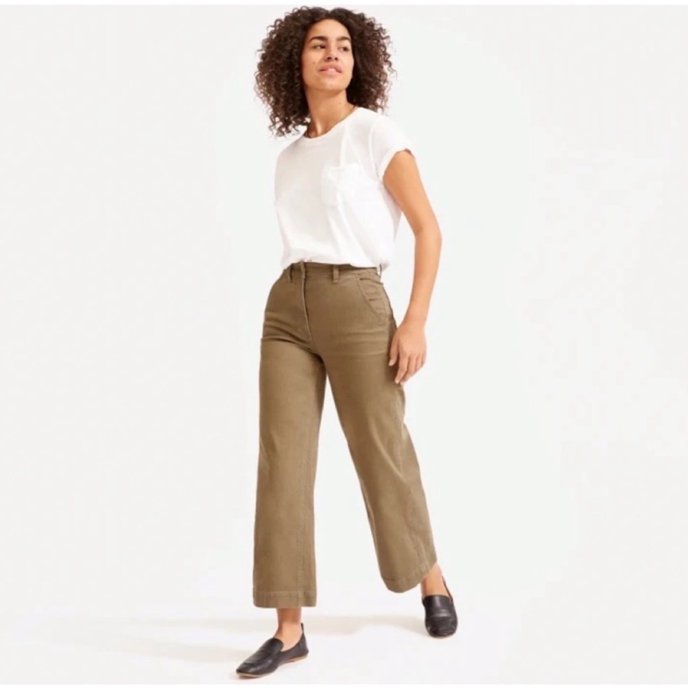 Everlane The Wide Leg Crop Pant in Ochre Size 6